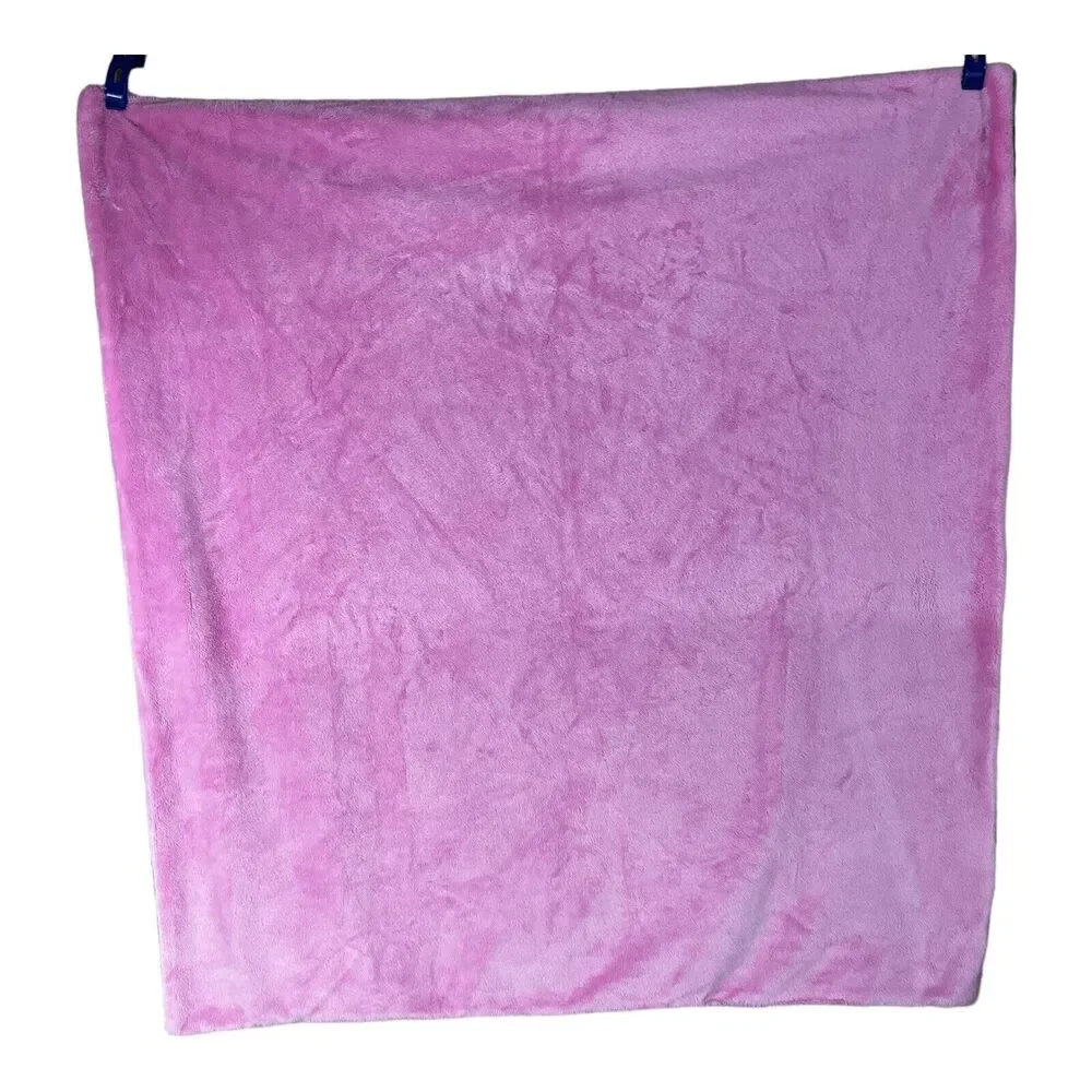 Animal Adventure Pink Purple Stars Baby Blanket Soft Plush Fleece Lovey